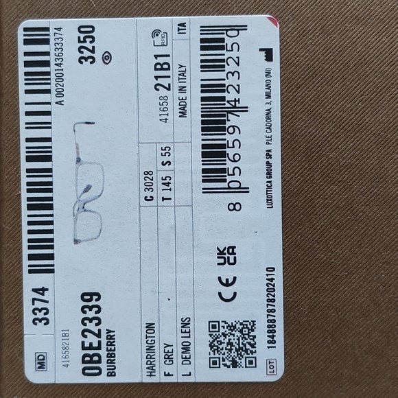 New Burberry Transparent Frame BE2371D - Picture 16 of 16